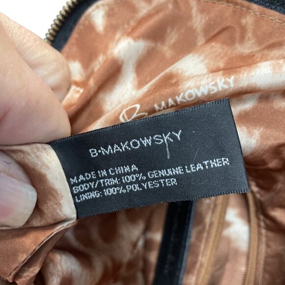 B. Makowsky Womans Black Leather Gold Ware Shoulder Handbag SKU 9423 - Picture 14 of 16